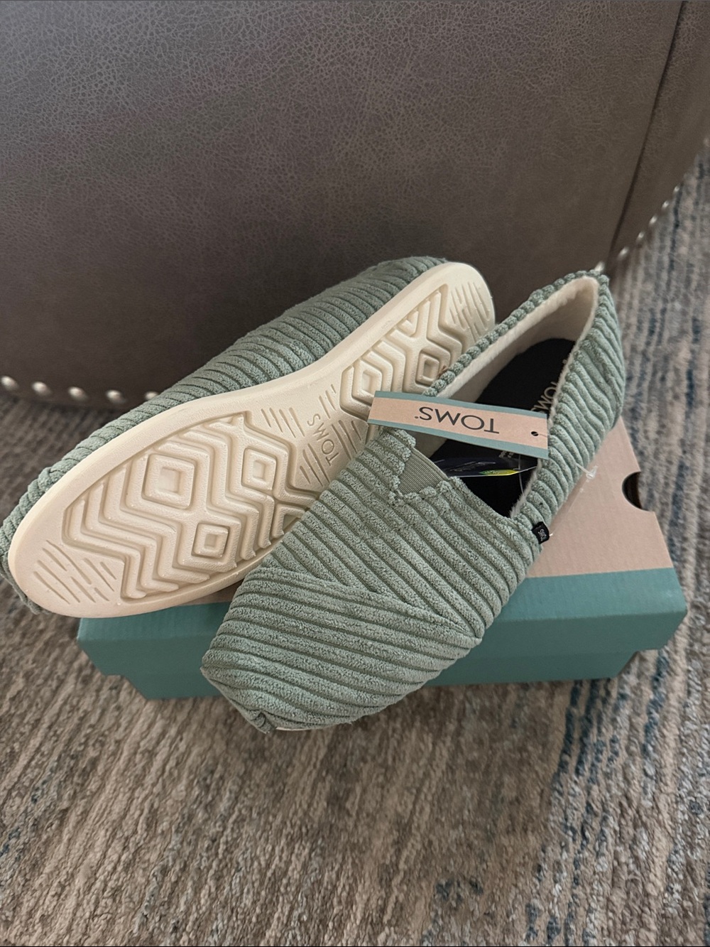 TOMS Women's Corded Slip-On Espadrilles in Sage - Picture 2 of 4